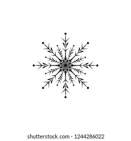 Snowflake icon. Christmas and winter theme. Simple flat black illustration