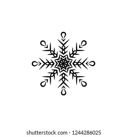 Snowflake icon. Christmas and winter theme. Simple flat black illustration