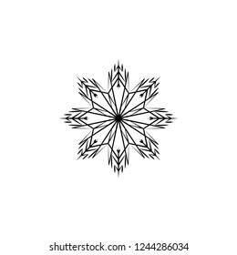 Snowflake icon. Christmas and winter theme. Simple flat black illustration
