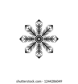 Snowflake icon. Christmas and winter theme. Simple flat black illustration