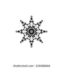 Snowflake icon. Christmas and winter theme. Simple flat black illustration