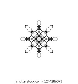 Snowflake icon. Christmas and winter theme. Simple flat black illustration