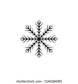 Snowflake icon. Christmas and winter theme. Simple flat black illustration