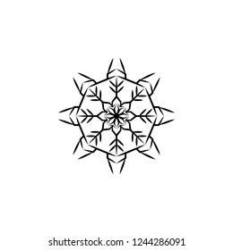 Snowflake icon. Christmas and winter theme. Simple flat black illustration