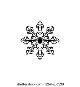 Snowflake icon. Christmas and winter theme. Simple flat black illustration