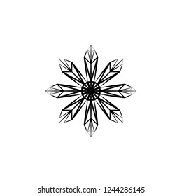 Snowflake icon. Christmas and winter theme. Simple flat black illustration