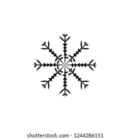 Snowflake icon. Christmas and winter theme. Simple flat black illustration