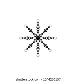 Snowflake icon. Christmas and winter theme. Simple flat black illustration