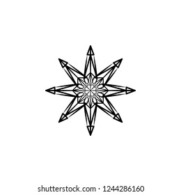 Snowflake icon. Christmas and winter theme. Simple flat black illustration