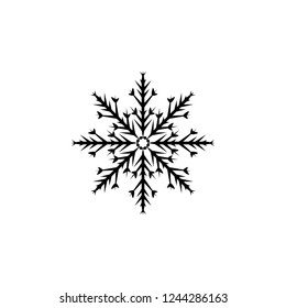 Snowflake icon. Christmas and winter theme. Simple flat black illustration