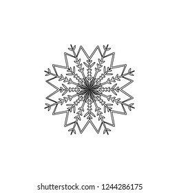 Snowflake icon. Christmas and winter theme. Simple flat black illustration