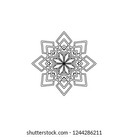 Snowflake icon. Christmas and winter theme. Simple flat black illustration