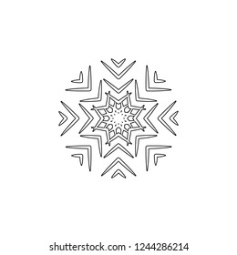 Snowflake icon. Christmas and winter theme. Simple flat black illustration