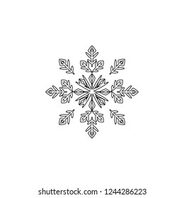 Snowflake icon. Christmas and winter theme. Simple flat black illustration