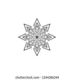 Snowflake icon. Christmas and winter theme. Simple flat black illustration