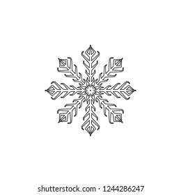 Snowflake icon. Christmas and winter theme. Simple flat black illustration