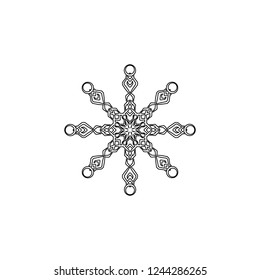 Snowflake icon. Christmas and winter theme. Simple flat black illustration