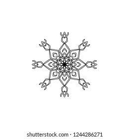 Snowflake icon. Christmas and winter theme. Simple flat black illustration