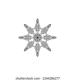 Snowflake icon. Christmas and winter theme. Simple flat black illustration