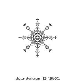 Snowflake icon. Christmas and winter theme. Simple flat black illustration