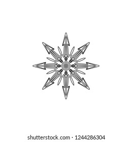 Snowflake icon. Christmas and winter theme. Simple flat black illustration