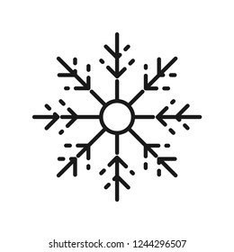 Snowflake icon. Christmas and winter theme. Simple flat black illustration