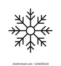 Snowflake icon. Christmas and winter theme. Simple flat black illustration