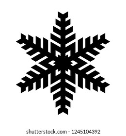Snowflake icon. Christmas and winter theme. Simple flat black illustration on white background.