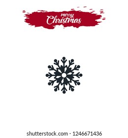 Snowflake icon. Christmas and winter theme. Flat black illustration on white background