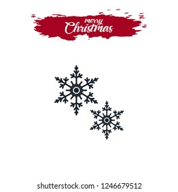 Snowflake icon. Christmas and winter theme. Flat black illustration on white background