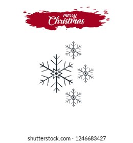 Snowflake icon. Christmas and winter theme. Flat black illustration on white background