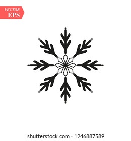 Snowflake icon. Christmas and winter theme. Simple flat black illustration on white background.