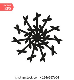 Snowflake icon. Christmas and winter theme. Simple flat black illustration on white background.