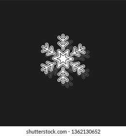 Snowflake icon. Christmas and winter theme. Simple flat illustration