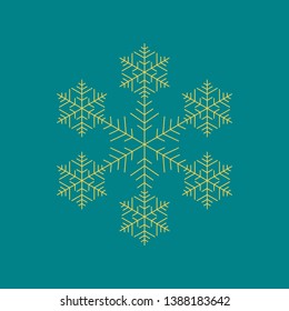 Snowflake icon. Christmas and winter theme. Simple flat illustration on background.