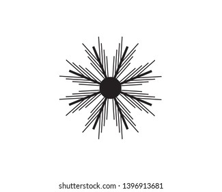 Snowflake icon, Christmas and winter theme, Simple flat illustration - Vector
