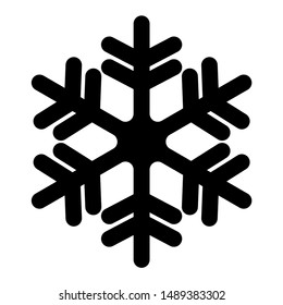 Snowflake Icon. Christmas And Winter Theme. Simple Flat Black Illustration With Rounded Corners On White Background.