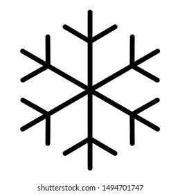 Snowflake icon. Christmas and winter theme. Simple flat black illustration on white background.