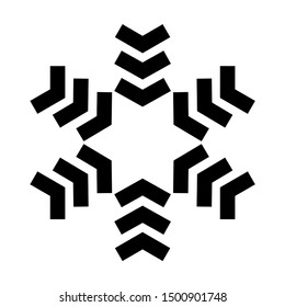 Snowflake icon. Christmas and winter theme. Simple flat black illustration on white background.
