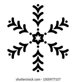 Snowflake icon. Christmas and winter theme. Simple flat black illustration on white background.