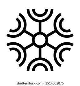 Snowflake icon. Christmas and winter theme. Simple flat black illustration on white background.