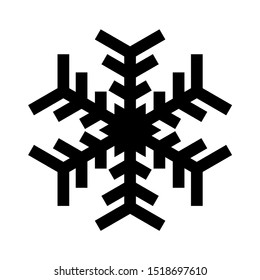 Snowflake icon. Christmas and winter theme. Simple flat black illustration on white background.