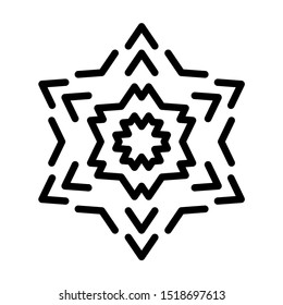 Snowflake icon. Christmas and winter theme. Simple flat black illustration on white background.
