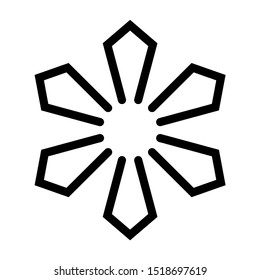 Snowflake icon. Christmas and winter theme. Simple flat black illustration on white background.