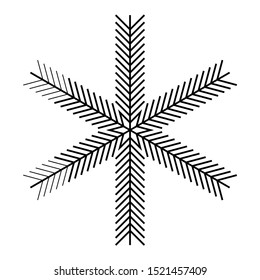 Snowflake icon. Christmas and winter theme. Simple flat black illustration on white background.