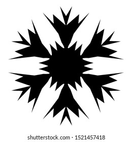 Snowflake icon. Christmas and winter theme. Simple flat black illustration on white background.