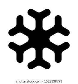 Snowflake icon. Christmas and winter theme. Simple flat black illustration on white background.