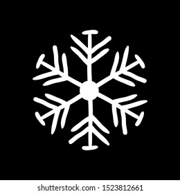 Snowflake icon. Christmas and winter theme. Simple hand draw vector illustration isolated on background.