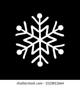 Snowflake icon. Christmas and winter theme. Simple hand draw vector illustration isolated on background.