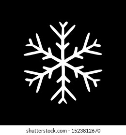 Snowflake icon. Christmas and winter theme. Simple hand draw vector illustration isolated on background.